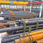 Vista almacén stock tubos de acero